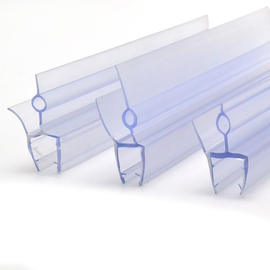 Frameless glass shower door seals